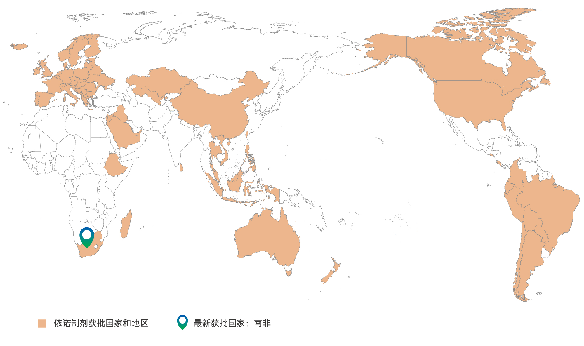 依諾制劑獲批國(guó)家和地區(qū)